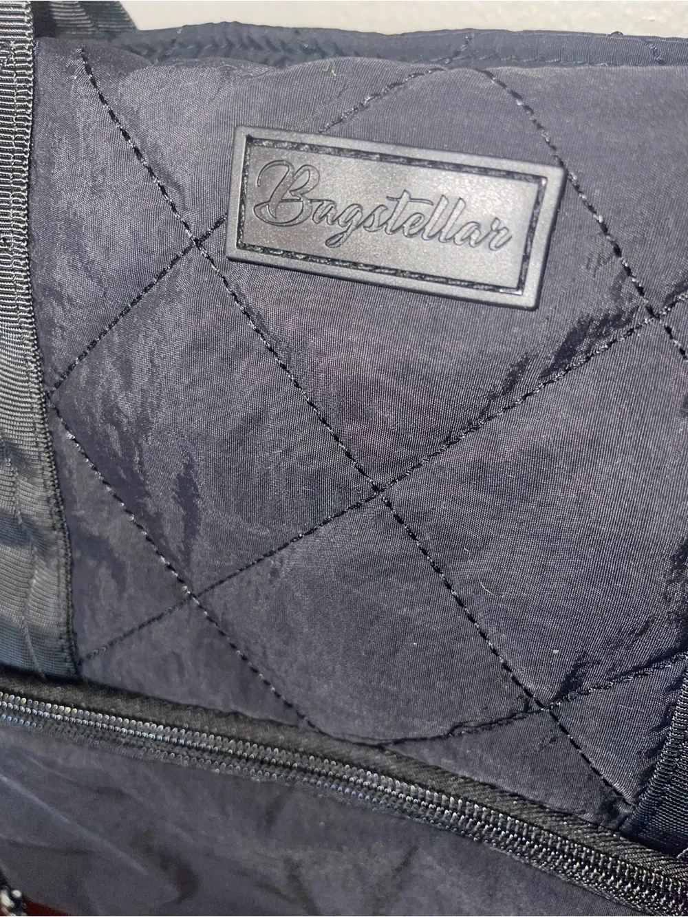 Bagstellar Black Quilted Laptop Tote Interior